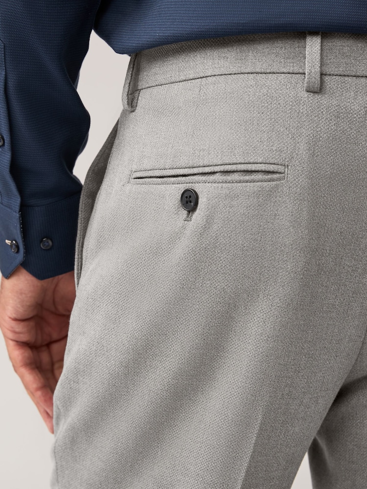 Gris - Ajustement régulier - Pantalon de costume texturé - Image 5 of 9