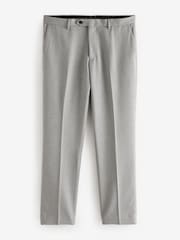 Grey Regular Fit Textured Suit Trousers - Image 6 of 9