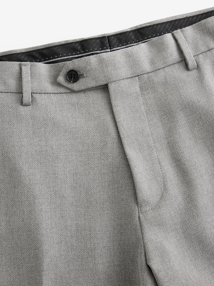 Gris - Ajustement régulier - Pantalon de costume texturé - Image 7 of 9