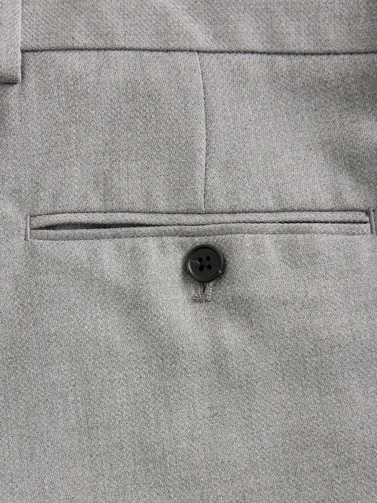 Gris - Ajustement régulier - Pantalon de costume texturé - Image 8 of 9