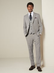 Grey Textured Suit Waistcoat - Image 2 of 9