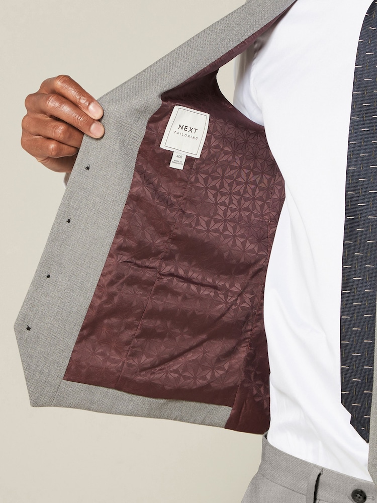 Gris - Gilet de costume texturé - Image 5 of 9