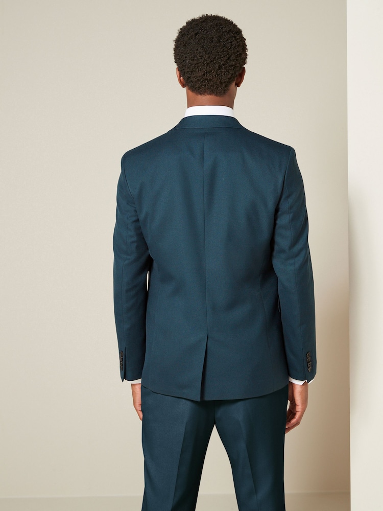 Bleu de sarcelle - Slim Fit (Slim Fit) - Veste de costume texturée - Image 3 of 9