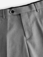 Grey Slim Fit Textured Suit Trousers - Image 6 of 8