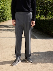 Charcoal Grey Smart Flannel Slim Fit Trousers - Image 1 of 8