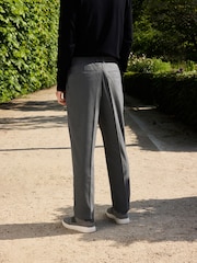 Charcoal Grey Smart Flannel Slim Fit Trousers - Image 2 of 8