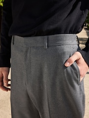 Charcoal Grey Smart Flannel Slim Fit Trousers - Image 4 of 8