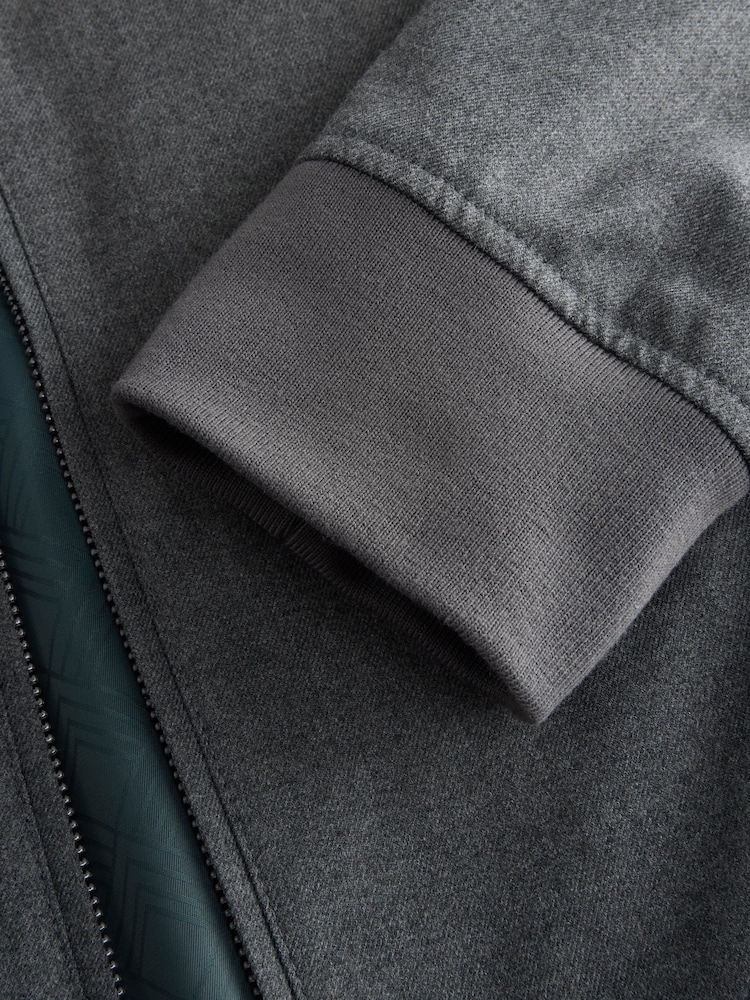 V barvi oglja - ozek kroj Flannel Bomber jakna; suknjič - Slika 11 iz 11
