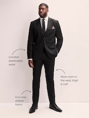 Black Muscle Fit Muscle FIt Motionflex Stretch Suit Trousers - Image 4 of 9