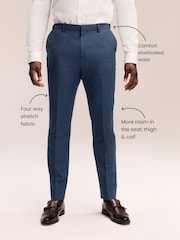 Mid Blue Muscle Fit Muscle FIt Motionflex Stretch Suit Trousers - Image 4 of 10