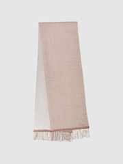 Reiss Biscuit Eve Wool Blend Double-Sided Embroidered Scarf - Image 1 of 5
