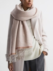 Reiss Biscuit Eve Wool Blend Double-Sided Embroidered Scarf - Image 2 of 5