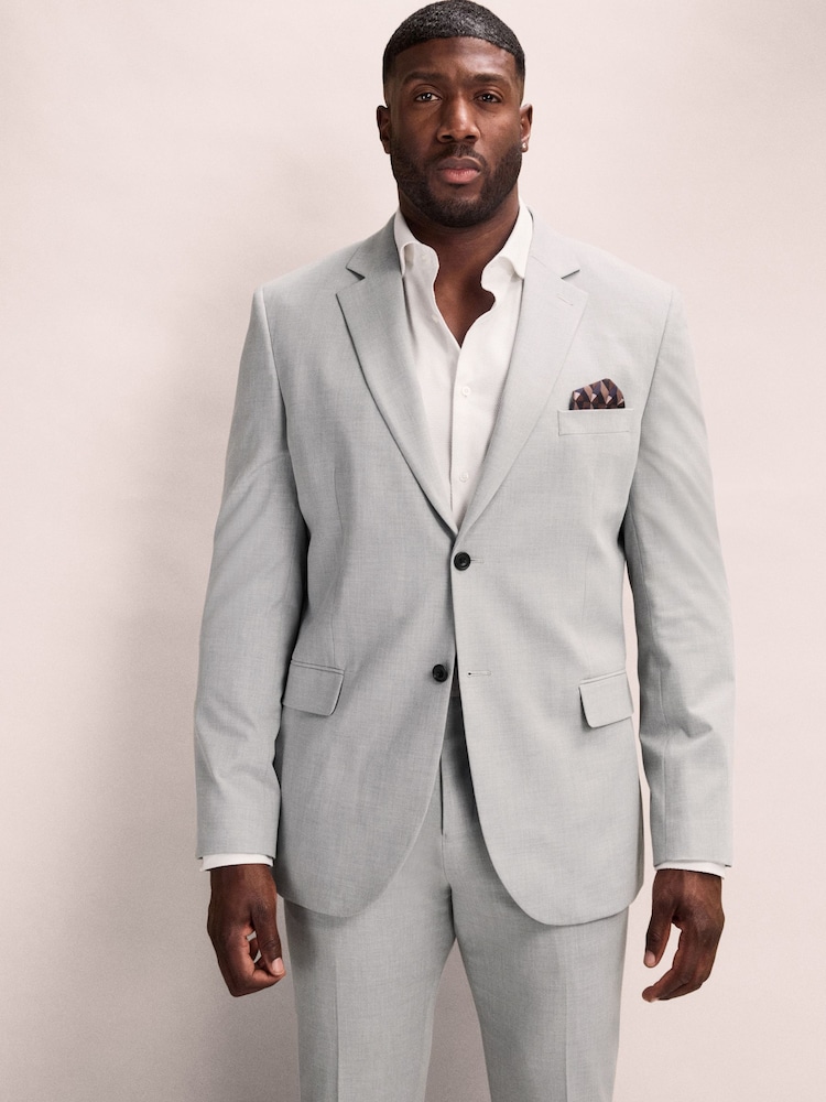 Gris clair - Ajusté aux muscles Motionflex Extensible Costume Veste - Image 1 of 6