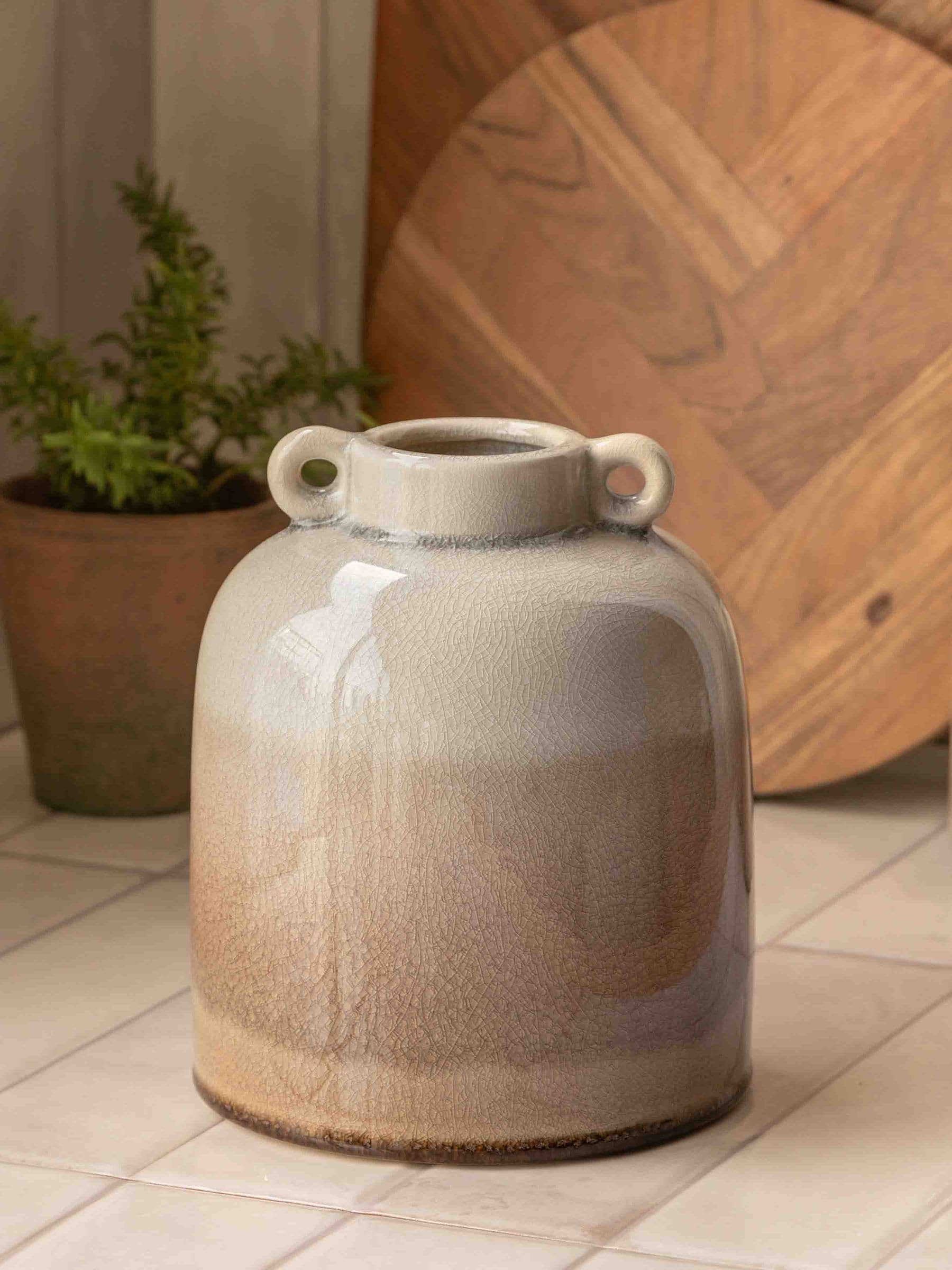 Gallery Home Unisex Natural Lyra Crackle Glaze Vase - Image 1