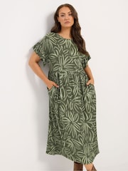 Zielony - Yours Curve Frill Sleeve Maxi Dress - Obraz 1 z 6