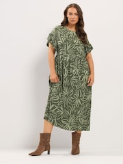 Zielony - Yours Curve Frill Sleeve Maxi Dress - Obraz 2 z 6
