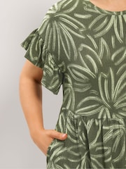 Zielony - Yours Curve Frill Sleeve Maxi Dress - Obraz 4 z 6