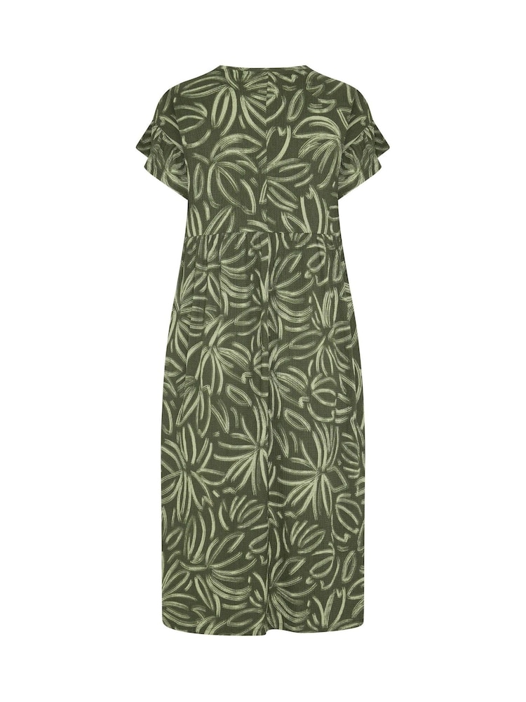 Zielony - Yours Curve Frill Sleeve Maxi Dress - Obraz 6 z 6
