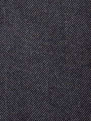 Navy Blue Wool Blend Herringbone Suit Jacket - Image 11 of 11
