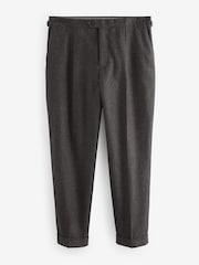 Brown Wool Blend Herringbone Suit Trousers - Image 7 of 10