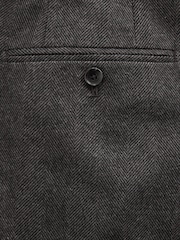 Brown Wool Blend Herringbone Suit Trousers - Image 9 of 10