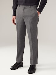 Grey Puppytooth Textured Suit Trousers - Image 1 of 8