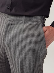 Grey Puppytooth Textured Suit Trousers - Image 4 of 8