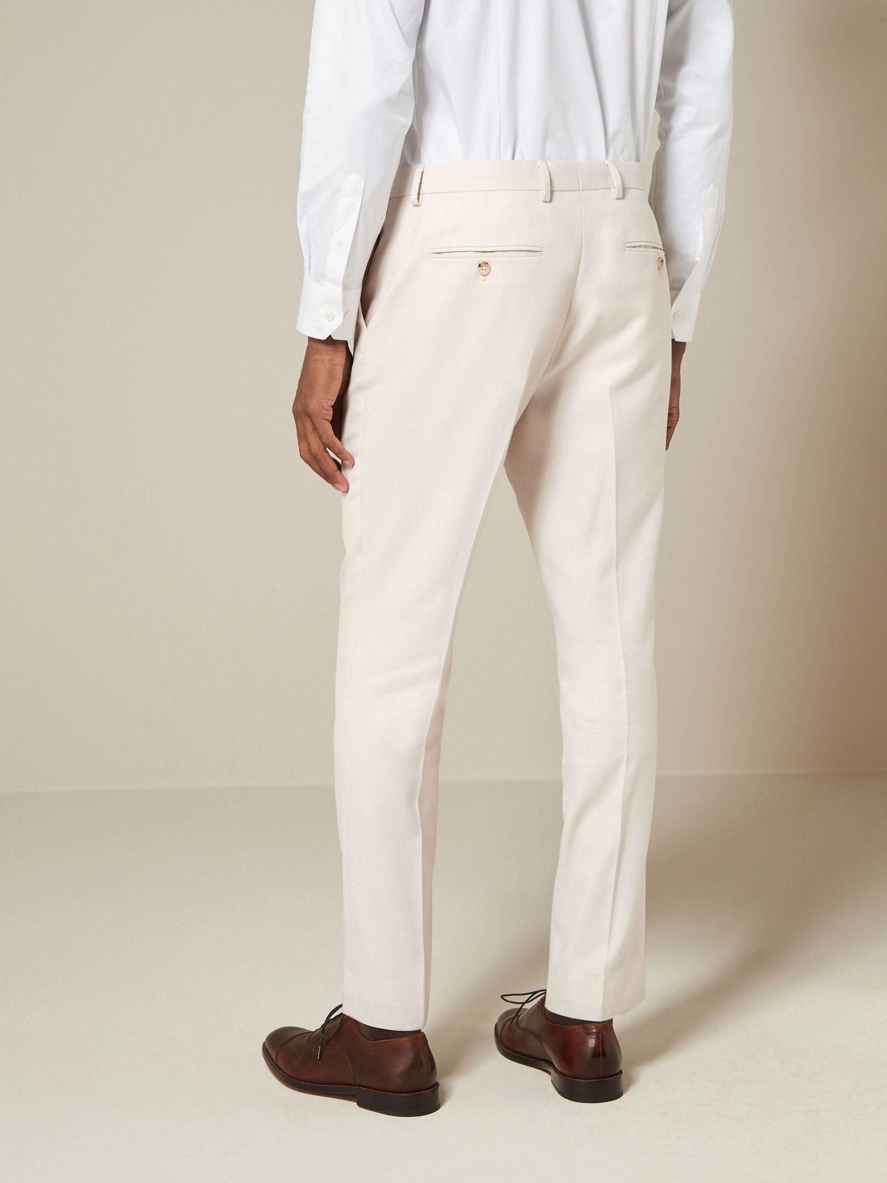 Buy Ecru Slim Fit Textured Suit Trousers from Next South Africa