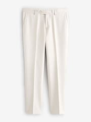 Ecru Slim Fit Textured Suit Trousers - Image 5 of 8