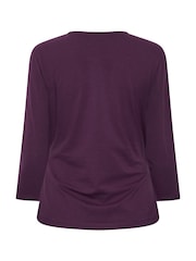 紅色 - M&Co 高含棉七分袖裹身上衣 - 圖片 6/6