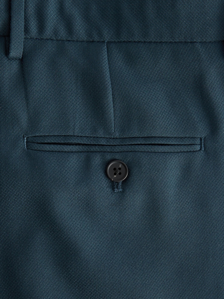 Bleu de sarcelle - Slim Fit (Slim Fit) - Pantalon de costume texturé - Image 7 of 8