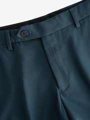 Teal Blue Slim Fit Textured Suit Trousers - Image 8 of 8