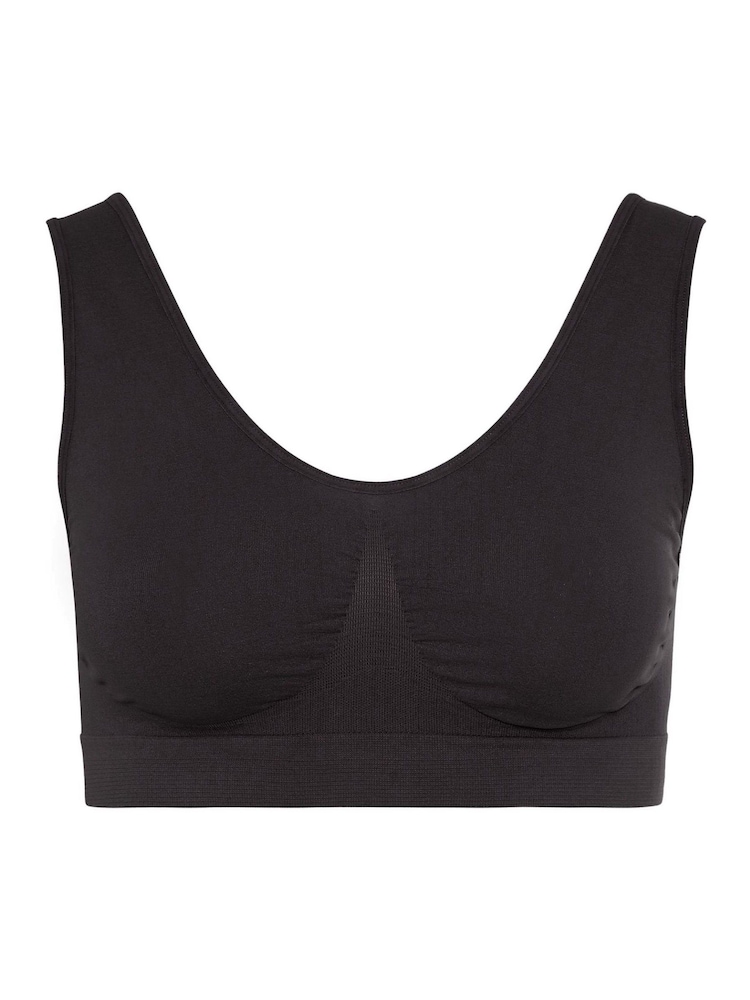 Yours Curve Black Padded Seamfree Bras 2 Pack - Image 2 of 5 Yours Curve Black Padded Seamfree Bras 2 Pack - Image 2 of 5