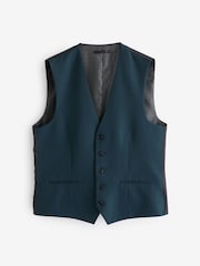 Bleu de sarcelle - Gilet de costume texturé - Image 6 de 9
