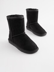 Black Tall Warm Lined Water Repellent Suede Pull-On Boots - Image 2 of 6