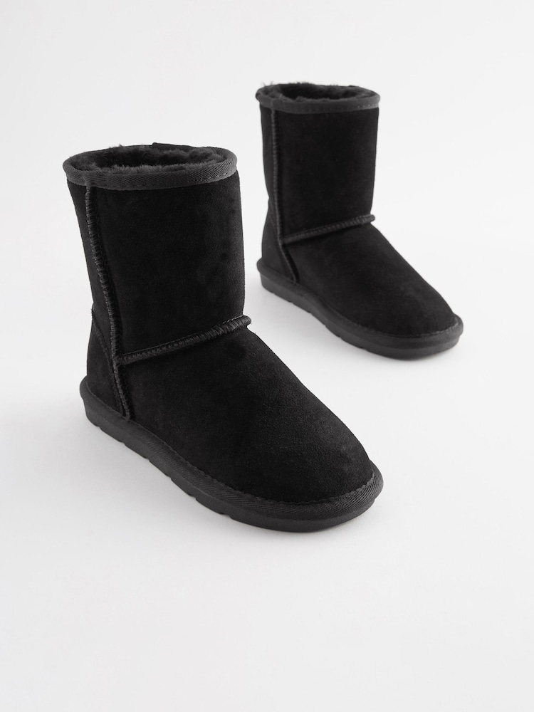 Black Tall Warm Lined Water Repellent Suede Pull-On Boots - Image 2 of 6