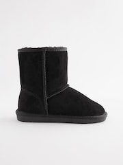 Black Tall Warm Lined Water Repellent Suede Pull-On Boots - Image 3 of 6