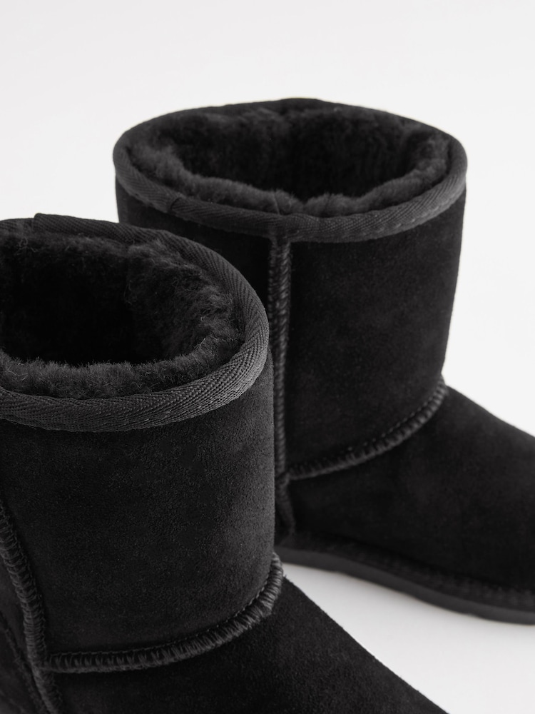 Black Tall Warm Lined Water Repellent Suede Pull-On Boots - Image 6 of 6