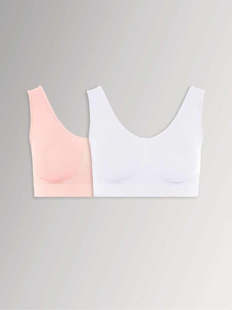 Yours Curve Pink Padded Seamfree Bras 2 Pack - Image 1 of 1 Yours Curve Pink Padded Seamfree Bras 2 Pack - Image 1 of 1