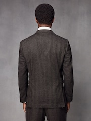Brown Wool Blend Herringbone Suit Jacket - Image 3 of 10