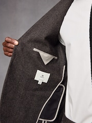 Brown Wool Blend Herringbone Suit Jacket - Image 5 of 10