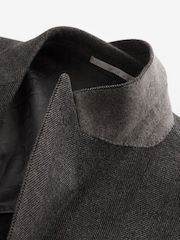 Brown Wool Blend Herringbone Suit Jacket - Image 8 of 10