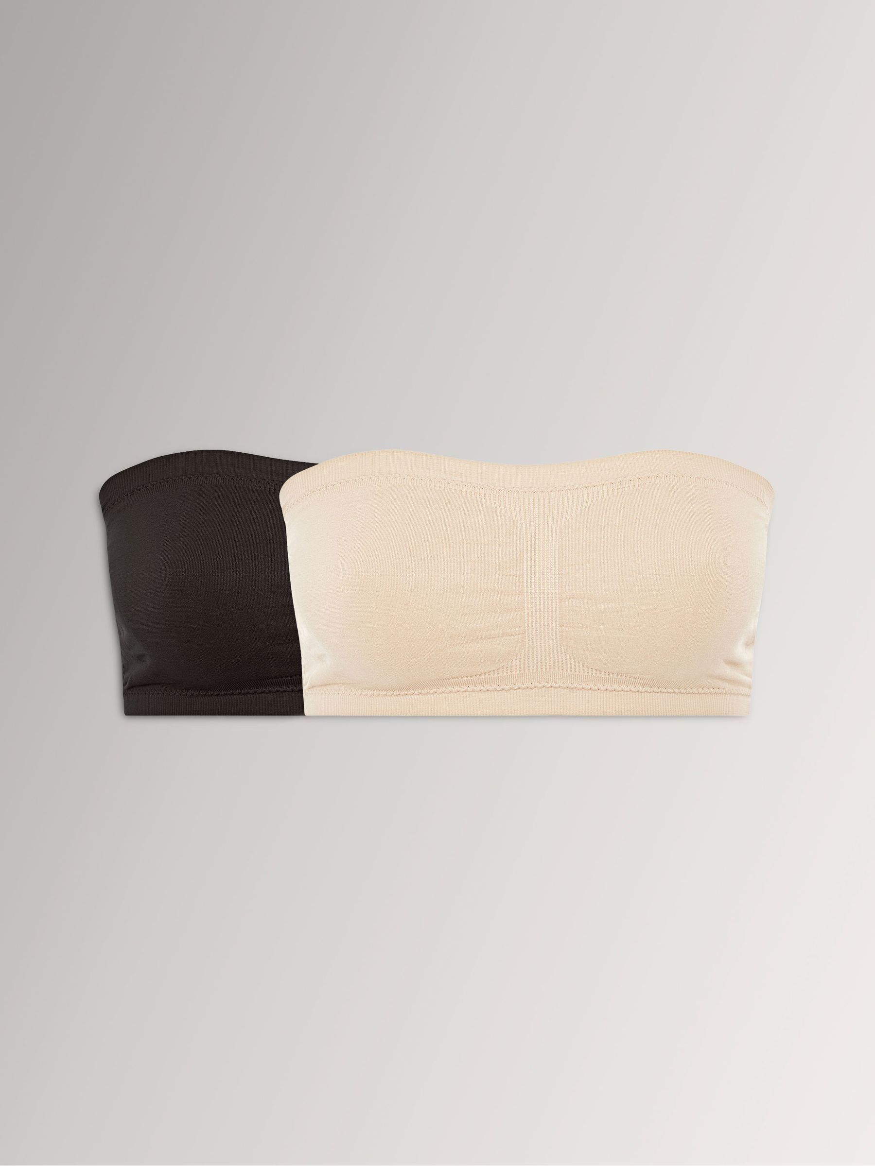 Yours Curve Women's Black Seamless Bandeau Bras 2 Pack