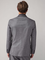 Grey Puppytooth Textured Single Breasted Suit Jacket - Image 3 of 12