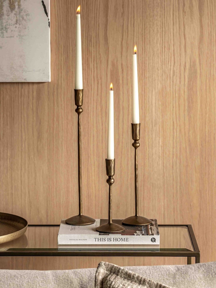 Gallery Home Set of 3 Gold Rory Metal Candle Stick Holders - Image 1 of 4