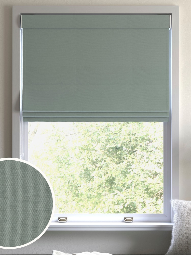 Sage Green 100% Cotton Made To Measure Roman Blind - Image 1 of 6