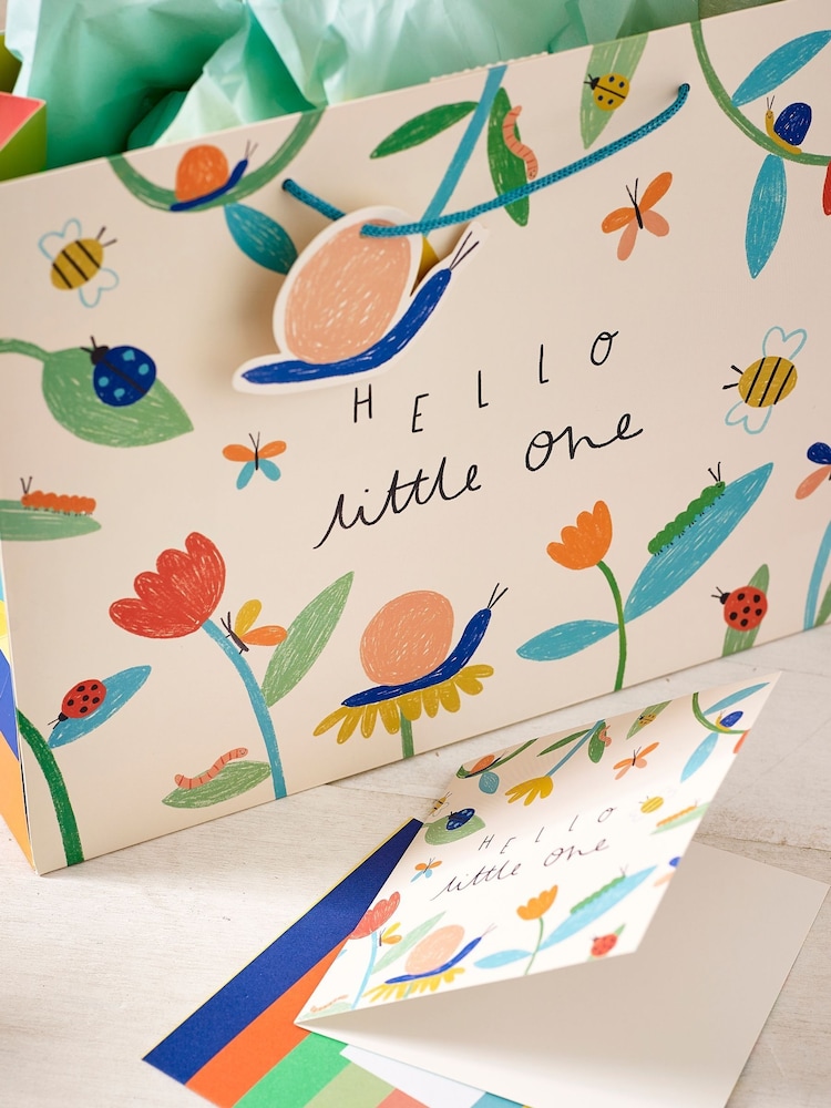 Bright Floral Baby Gift Bag and Card Set - Image 2 of 3