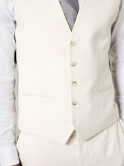 Ecru Textured Suit Waistcoat - Image 4 of 8