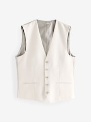 Ecru Textured Suit Waistcoat - Image 5 of 8