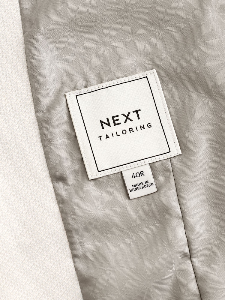 Ecru Textured Suit Waistcoat - Image 8 of 8